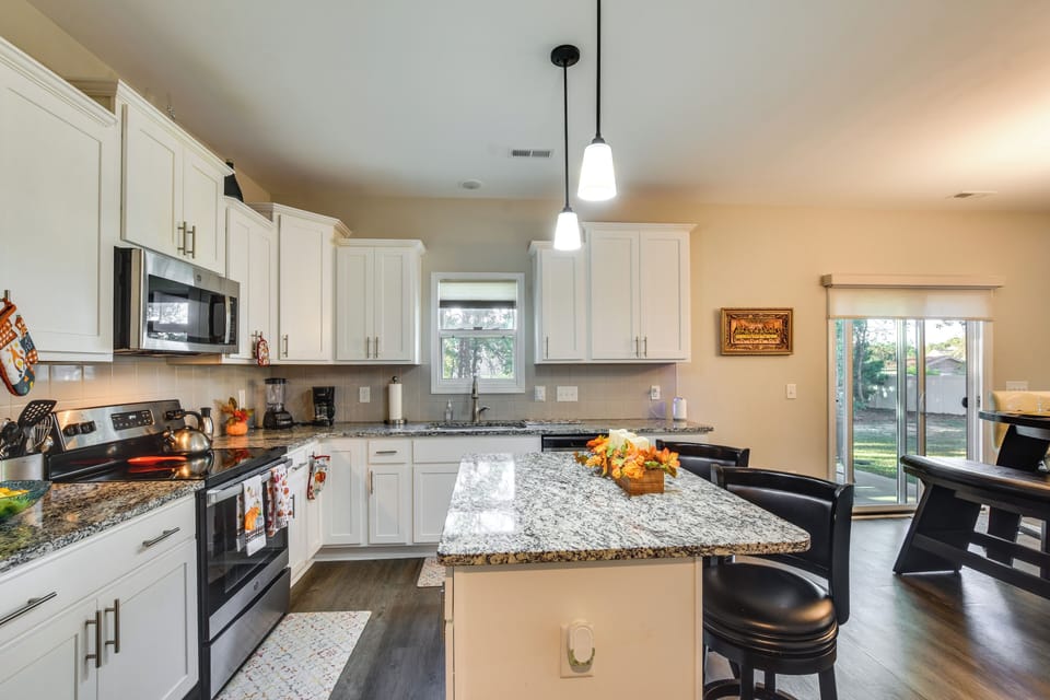 Kitchen | Central Heating & A/C | In-Unit Laundry