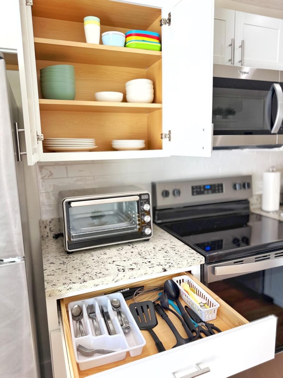 Cook up a storm in this spacious, well-equipped kitchen.
