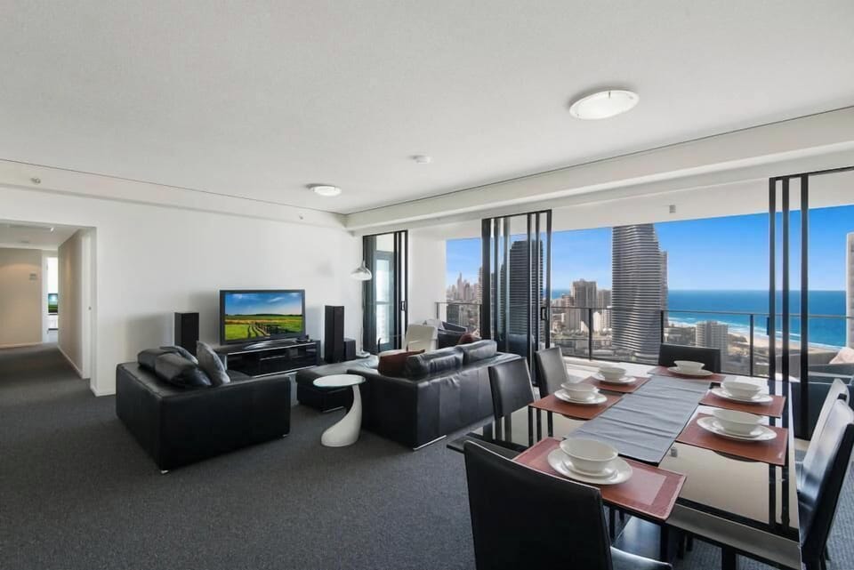 Spacious lounge with panoramic windows