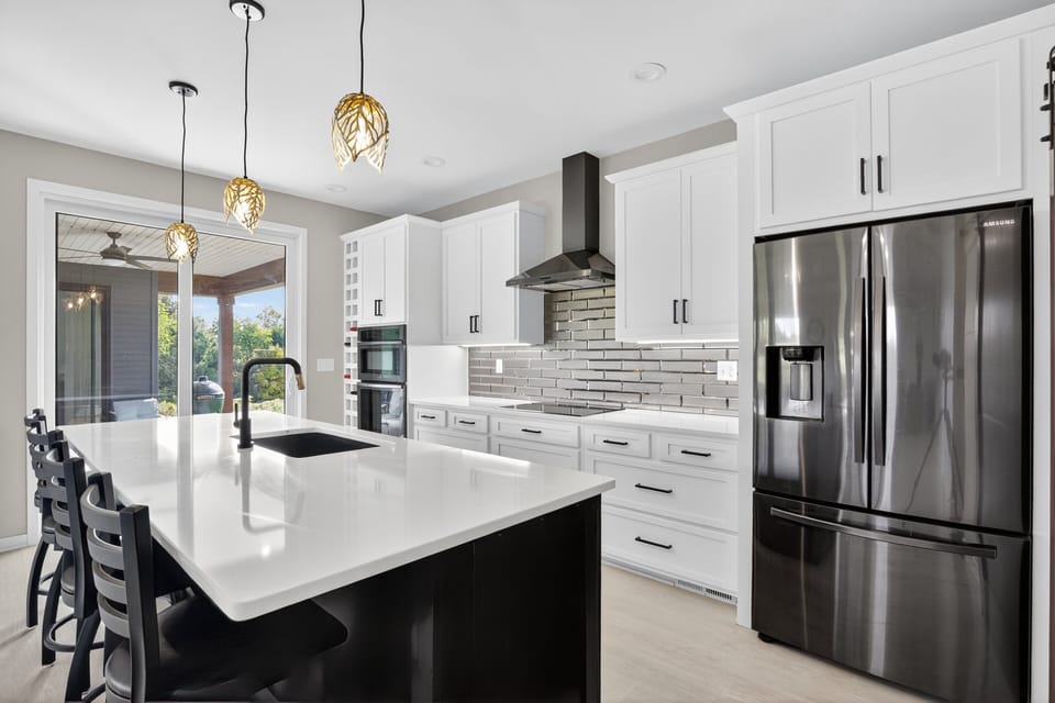 Indoors, Kitchen, Appliance, Refrigerator, Kitchen Island