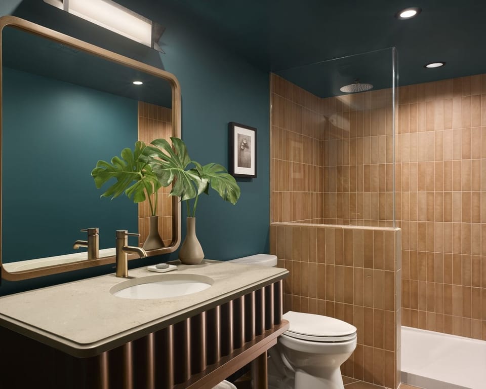 Start fresh in a bright bathroom with sleek modern finishes.