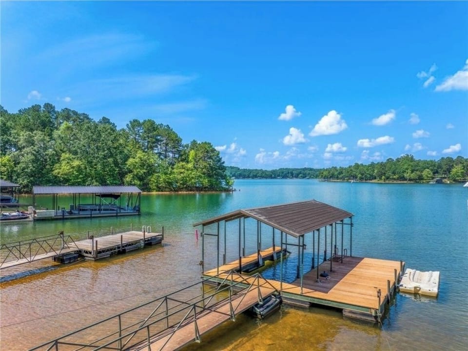 Left - swim dock right - boat dock