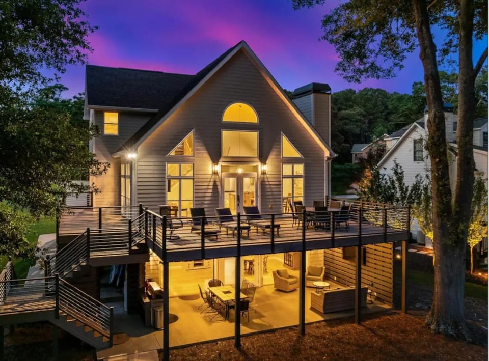 Back view at night