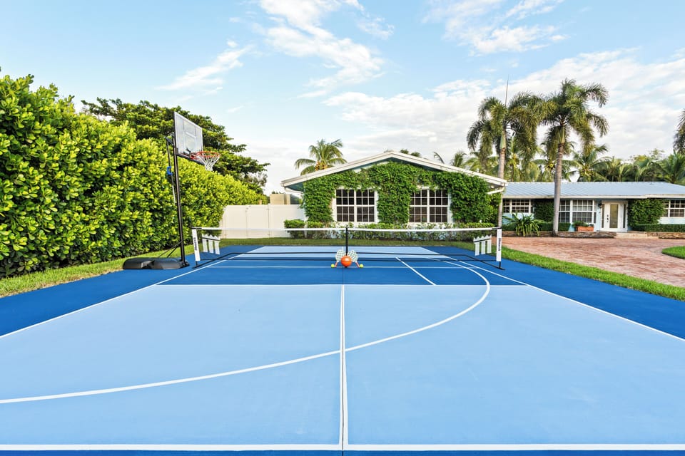 Game on! Challenge your crew to a friendly match on our private court — perfect for exciting games of basketball or pickleball under the sun!