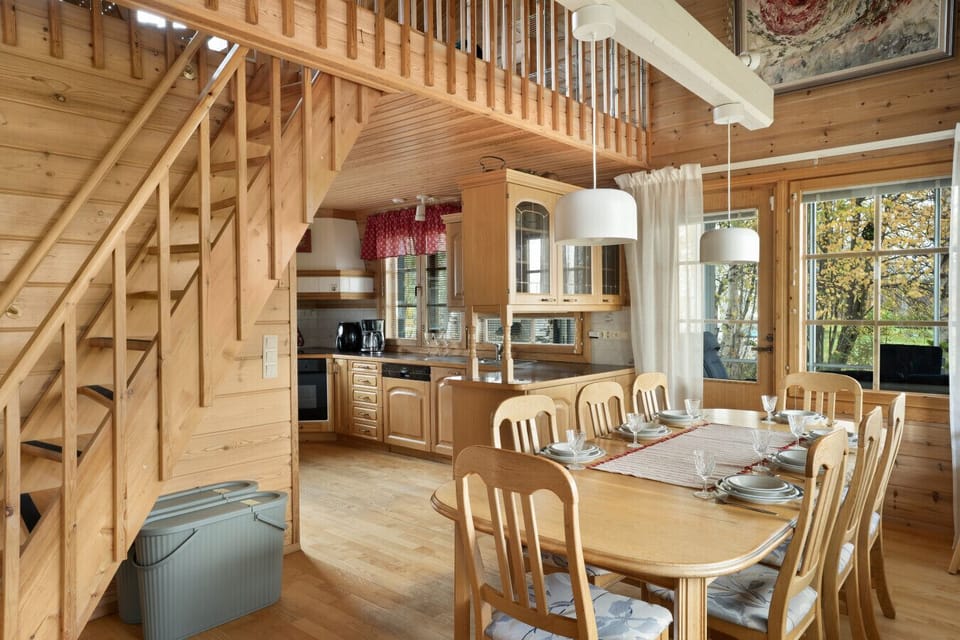 Gather the whole family around the large dining table for home-cooked meals prepared in our fully equipped kitchen.