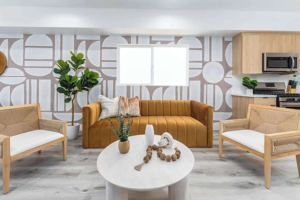 A chic open space with modern furnishings