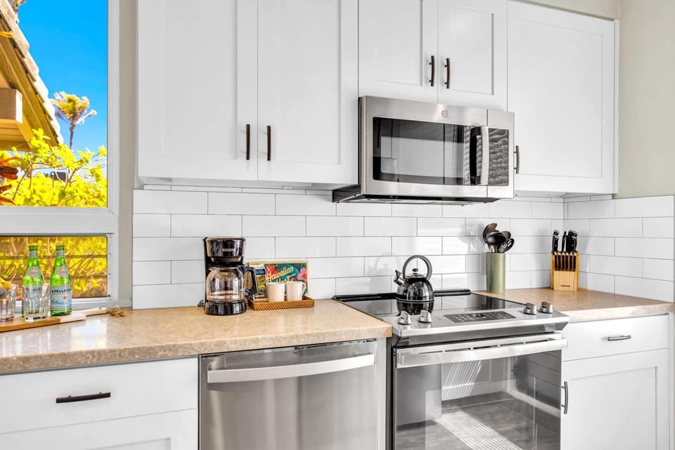 Our Chef Kitchens are complete with modern appliances and are fully stocked