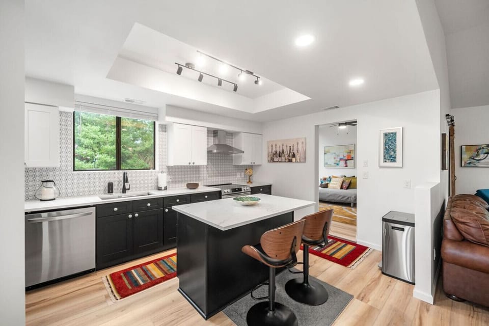 Kitchen equipped with cooking essentials and gorgeous scenic views