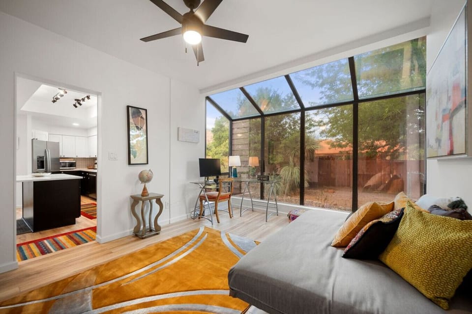 Beautiful room with adjustable bed  and plenty of natural light