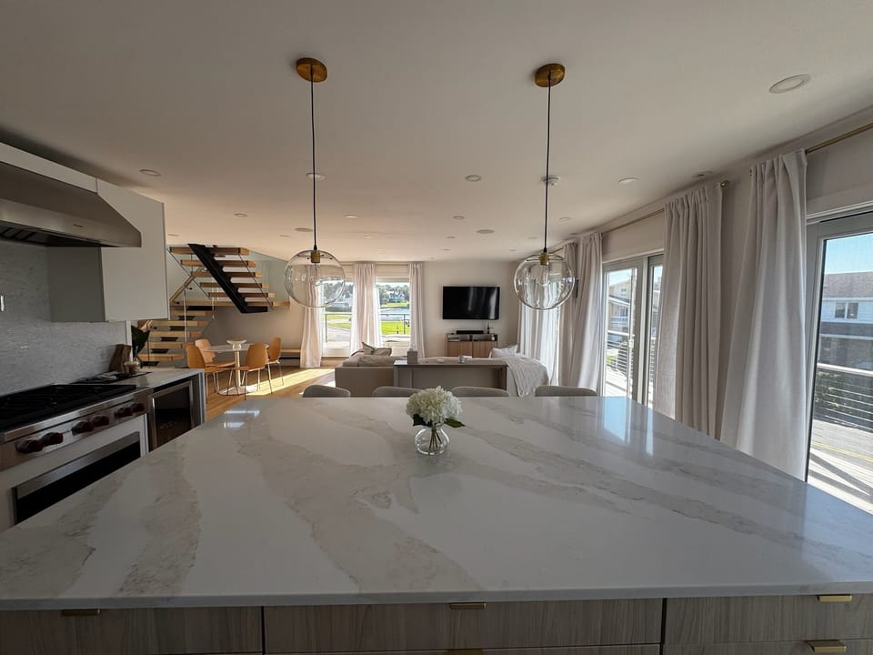View From the kitchen toward living area: Ocean views to the right 