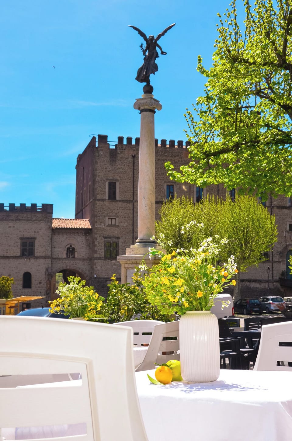 The town Square and local Cafe! 
