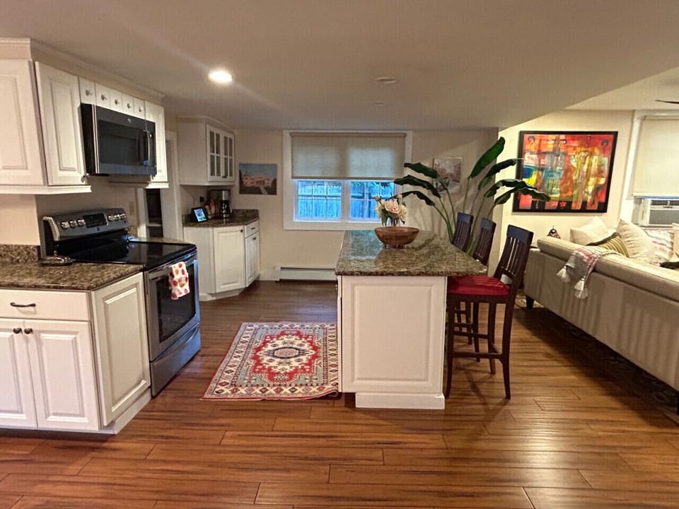 First floor kitchen and island