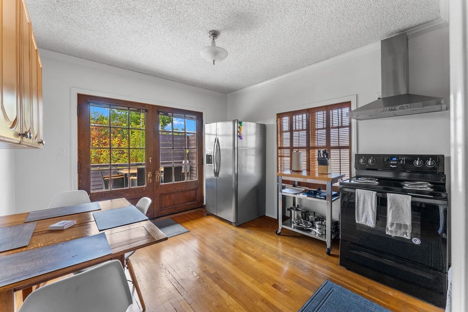 Private guest suite with kitchen, patio and sense of history. 
