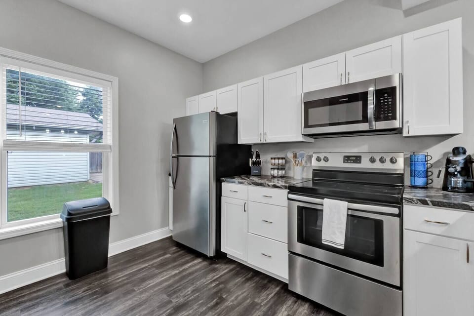 Fully equipped kitchen with modern appliances