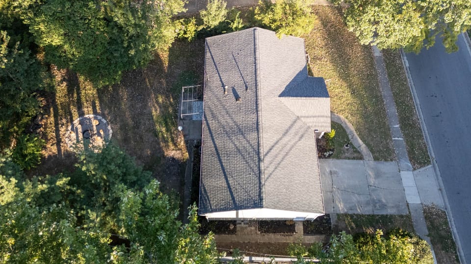 The view of the entire property from the air