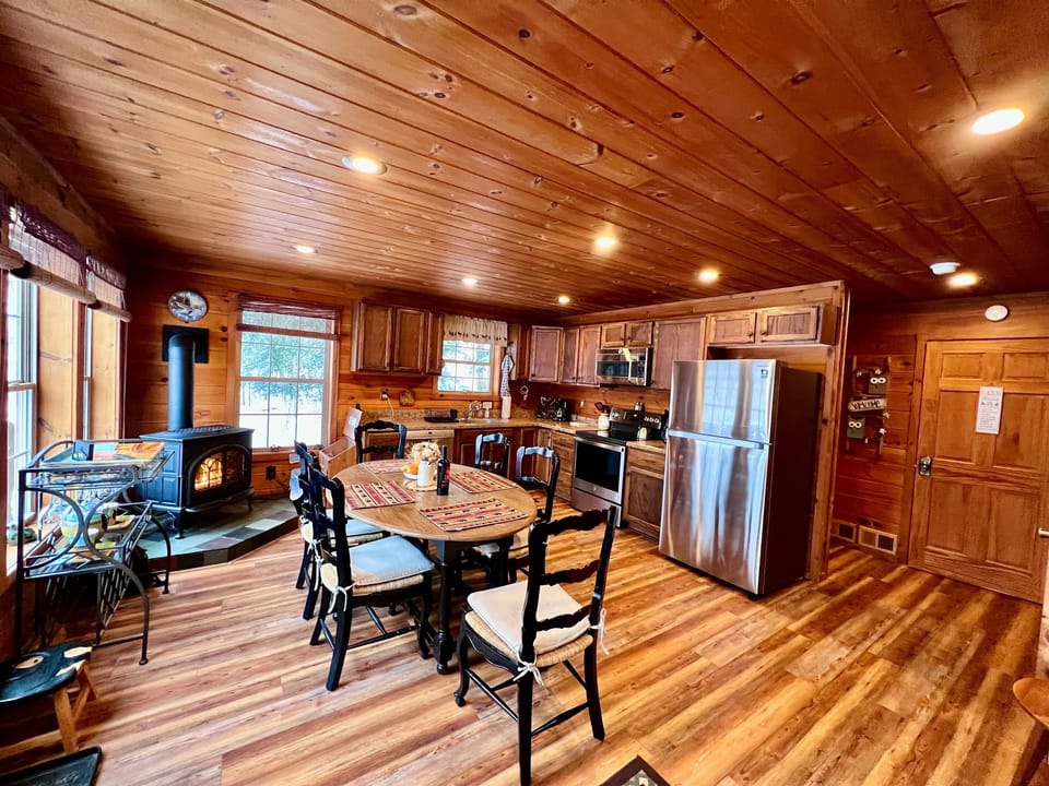 View of kitchen and dining area