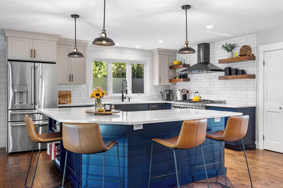 Custom, Full kitchen with gas range.