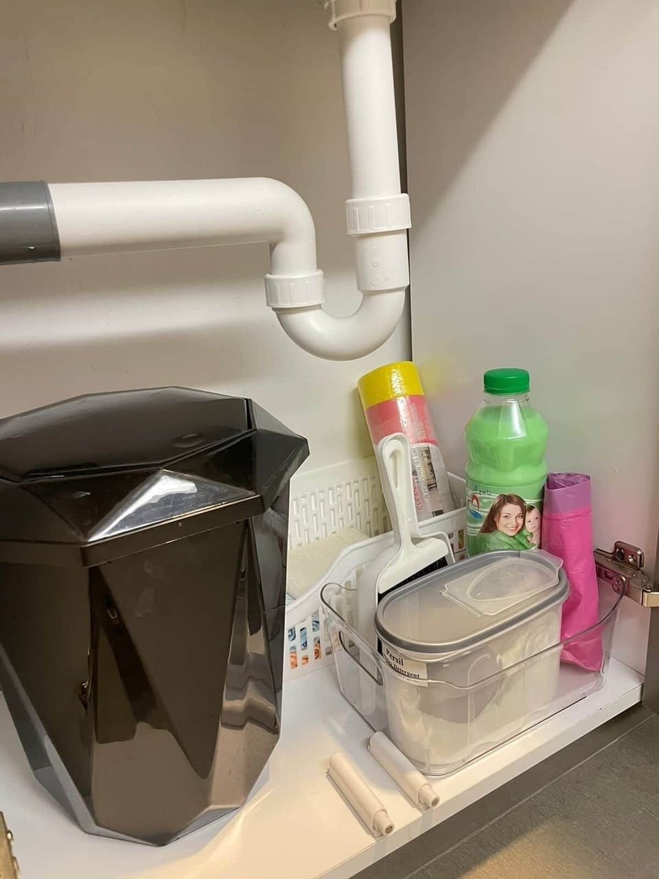 Trash Bin & Cleaning Supplies