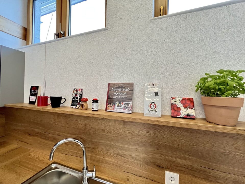 Wood, Flooring, Interior Design, Shelving, Wood Stain, Countertop, Shelf, Hardwood, Kitchen, Houseplant