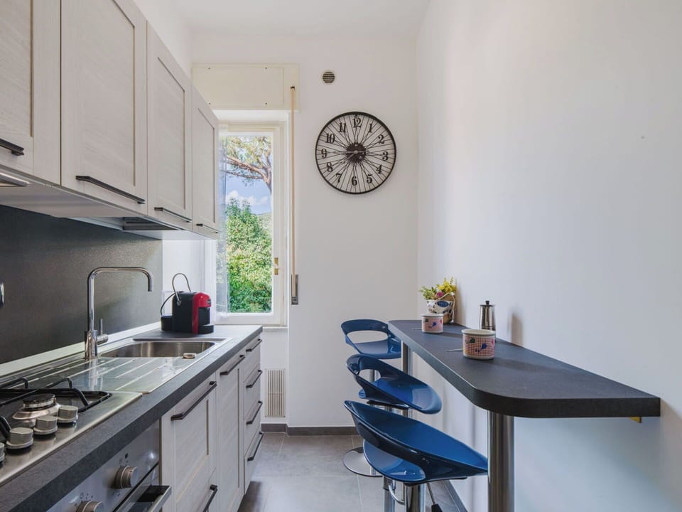 Kitchen, Countertop, Furniture, Interior Design, Kitchen Appliance, Flooring, Major Appliance, Cabinetry, Home Appliance, Lighting