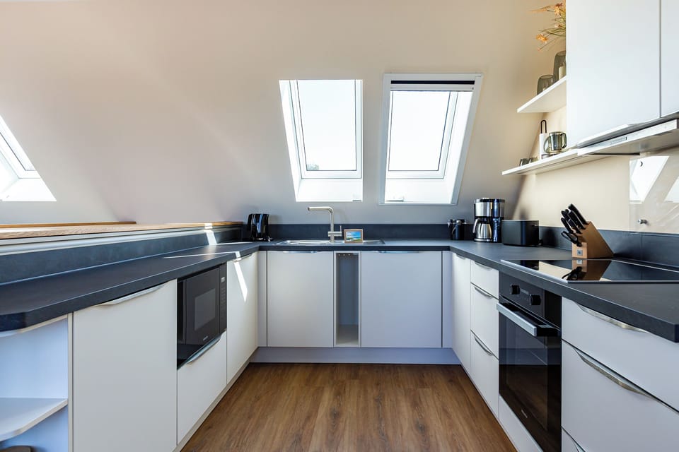 Modern Kitchen with Wooden Flooring