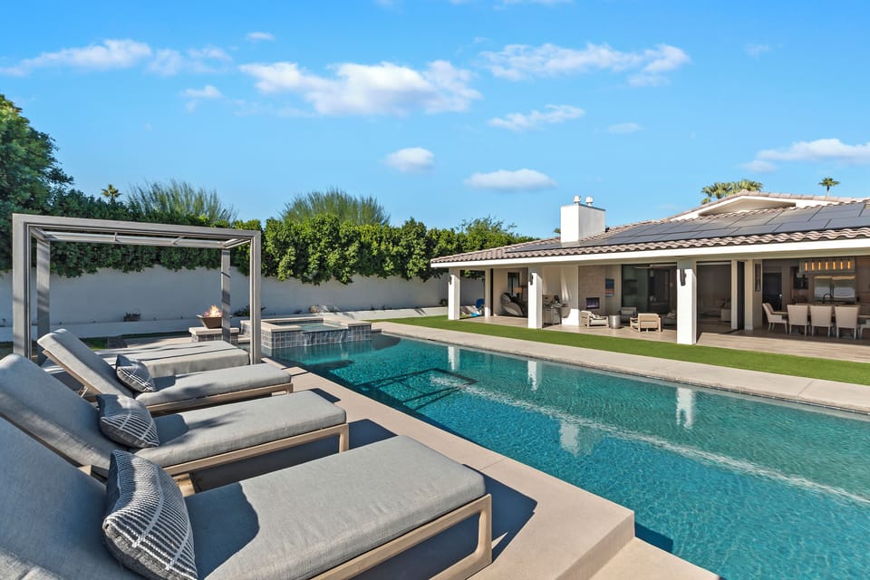 20'x60' heated, saltwater pool with baja shelf, deep end, spa