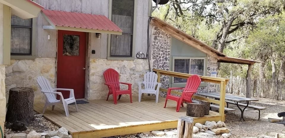 Building, House, Porch, Cottage, Chair