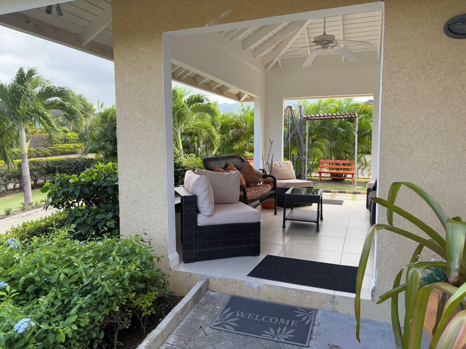 Fully furnished patio for entertainment and relaxation