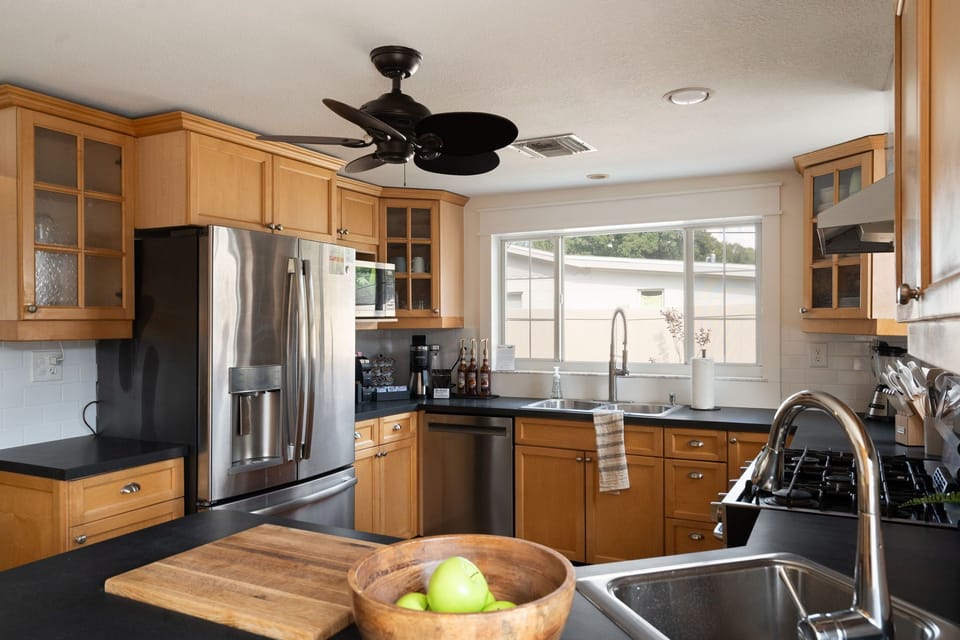 Whip up a feast in our fully equipped kitchen with all the appliances you need!