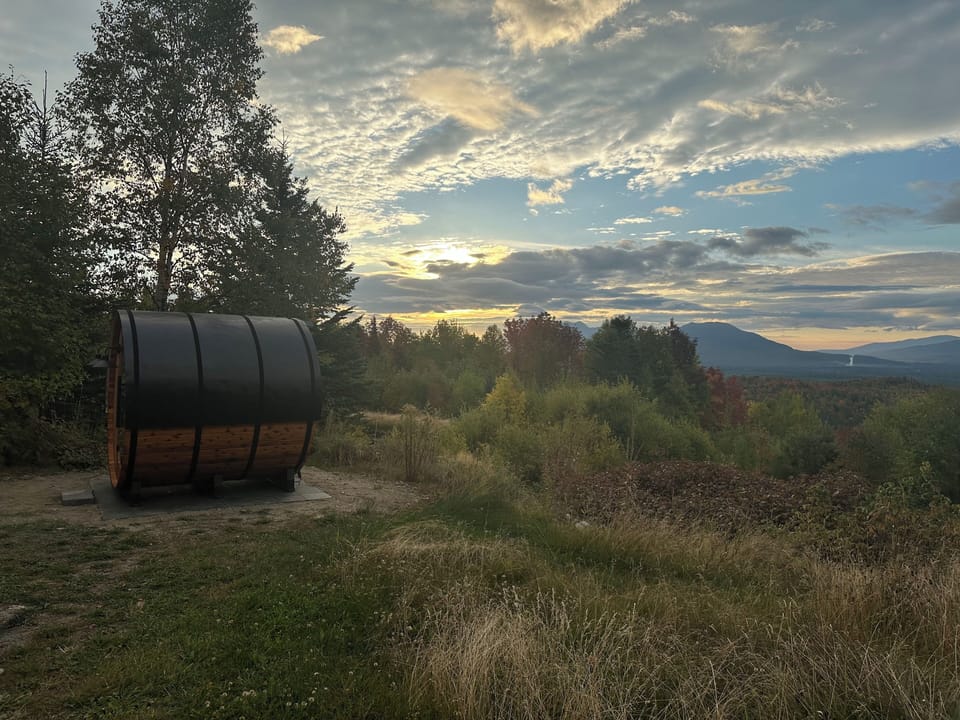 Vista views from the yard including outdoor sauna