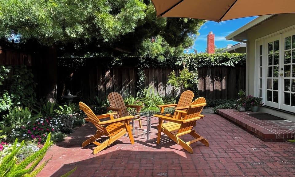 Private backyard patio area