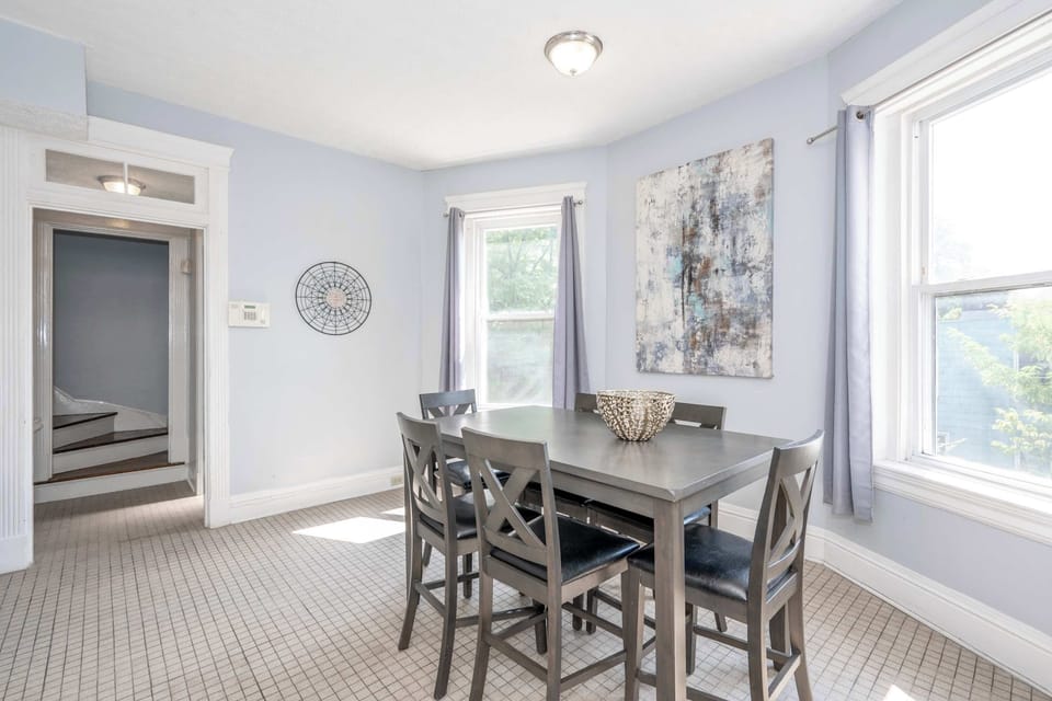 Gather for meals together at Suite 2’s elegant dining table, seating 6​