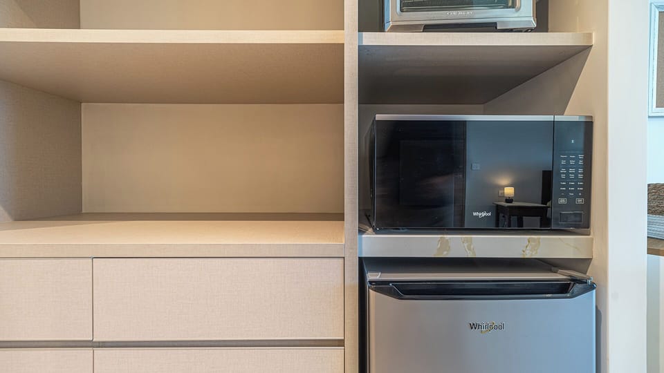 Microwave and refrigerator