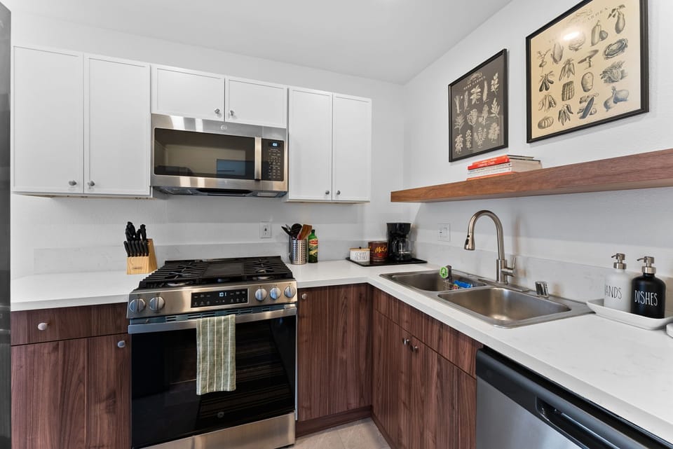 Fully stocked kitchen with everything you need for home.