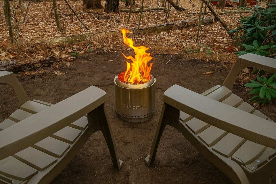 Heat things up by the Solo Stove in the backyard.