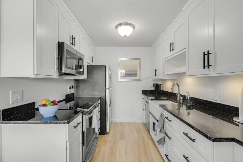 Modern kitchen featuring everything you need to prepare meals.