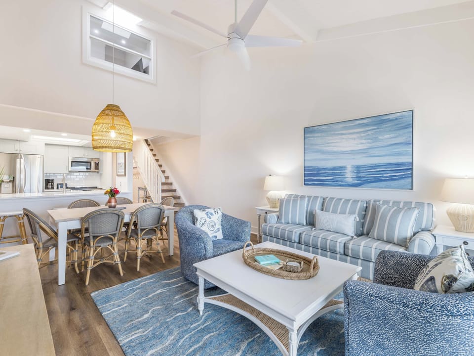 Gather together in the sunlit living space after beach days.