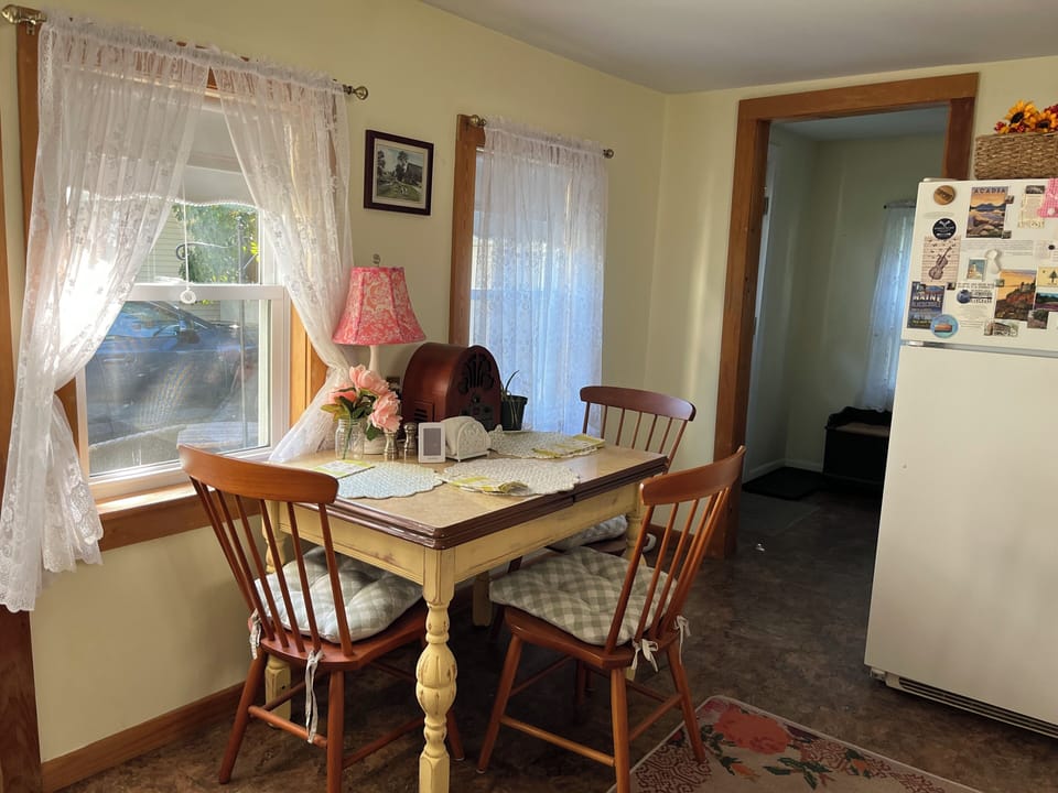 Kitchen eating area with views of the river.