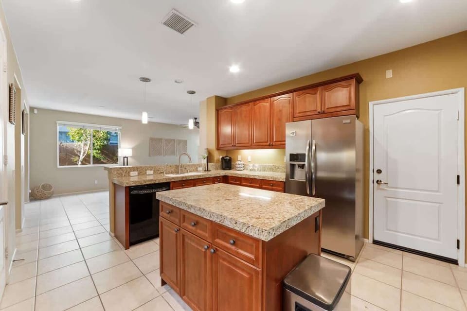 Spacious kitchen with central island