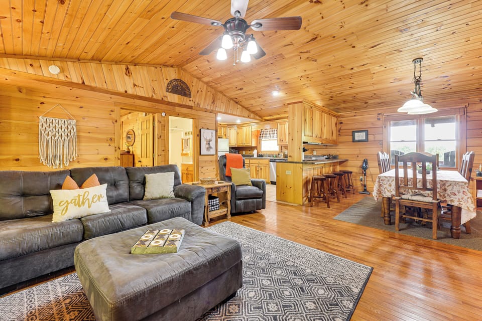 Interior | Open Floor Plan | Free WiFi | Single-Story Cabin