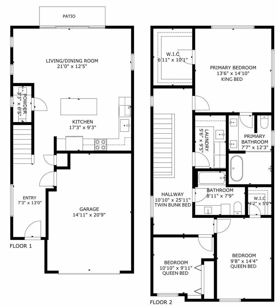 A detailed floor plan of this rental.