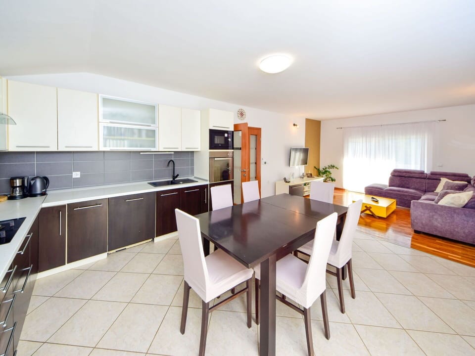 Furniture, Flooring, Interior Design, Floor, Ceiling, Kitchen & Dining Room Table, Table, Chair, Kitchen, Room