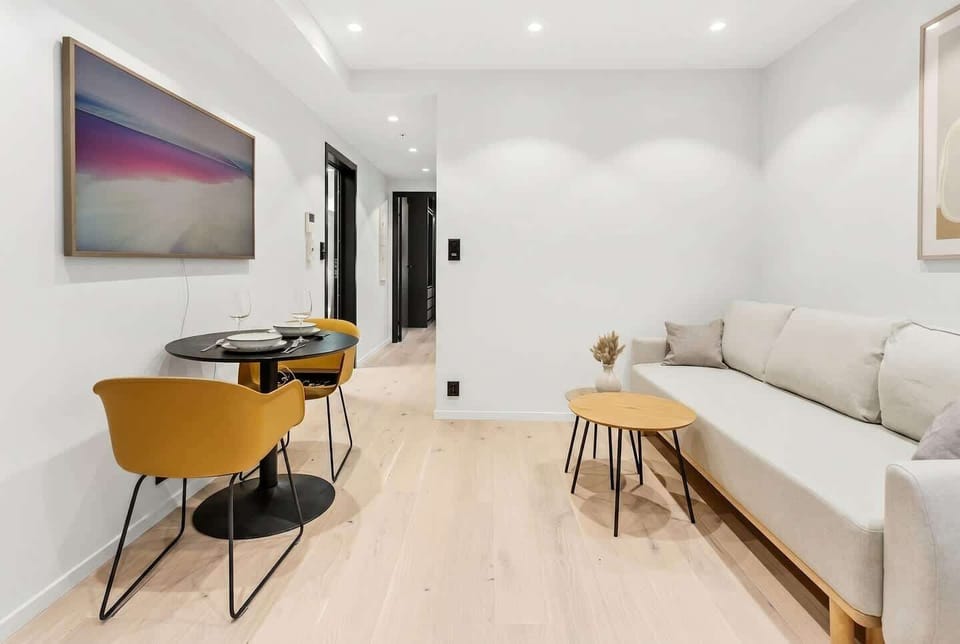 Dining space with hallway to bedrooms