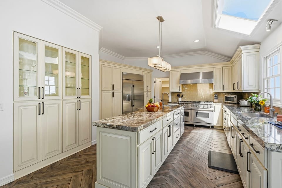 Kitchen with prep island