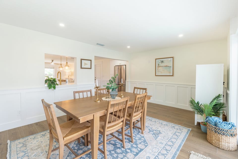 Gather around the table for a family meal or game night.