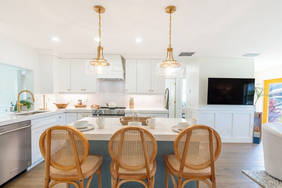 This kitchen has everything you need for your stay.