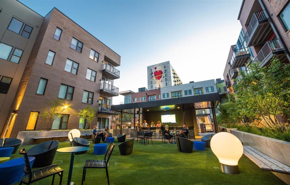 Public green space right in the city