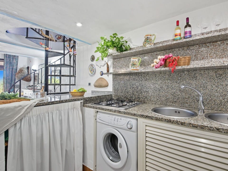 Washing Machine, Interior Design, Kitchen, Major Appliance, Countertop, Flooring, Laundry Room, Floor, Tap, Home