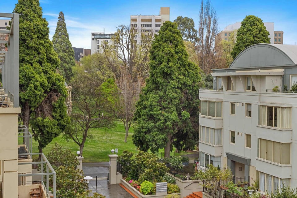 Looking out to the Historic Saint Davids Park from your patio..
