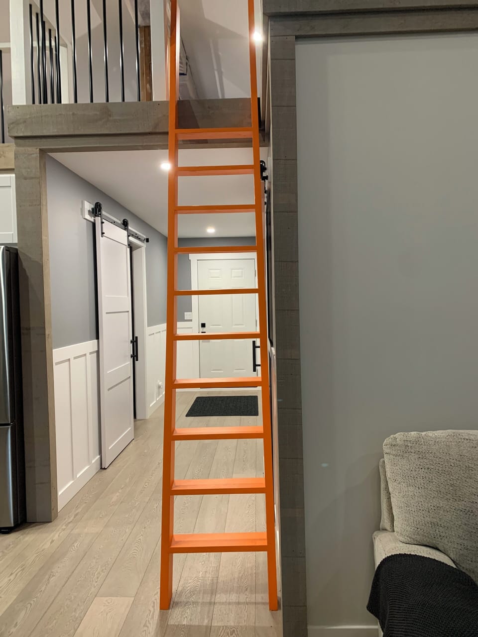 Secured ladder to Loft area. Two Queen beds with privacy curtain & lots of light